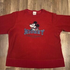 90s Vintage Red Mickey Mouse Crew Neck Sweater